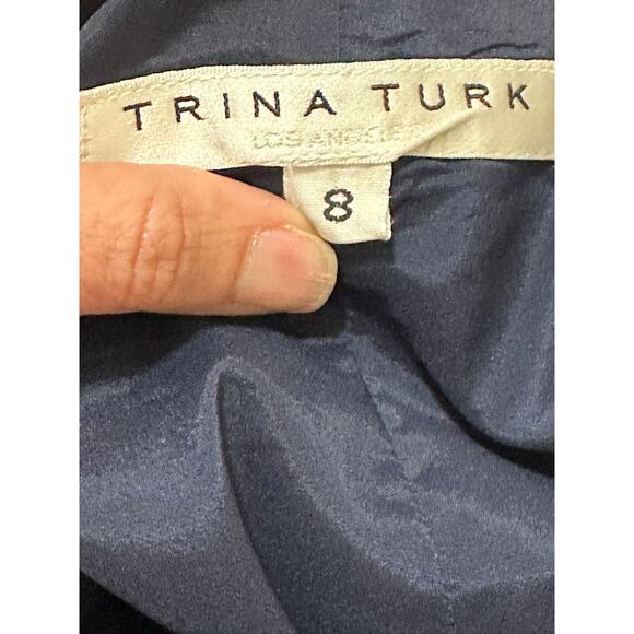 Trina Turk blue front bow high rise dress shorts size 8 - Picture 3 of 8